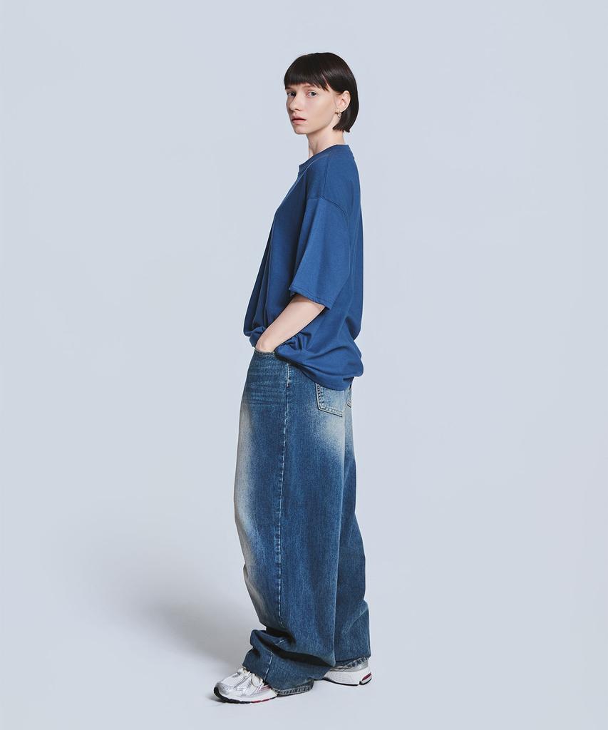 TEN PAST SEVEN Brushed Wide Denim Pants