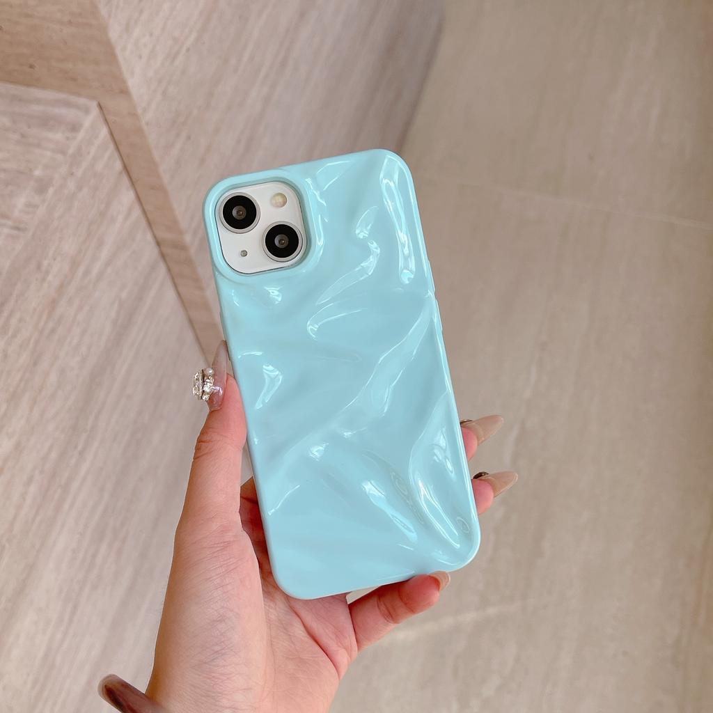 Electroplating Three-dimensional Pleats, Suitable for iPhone16Pro Max Apple 17 Mobile Phone Case 14/15 Soft Case, Advanced Sense