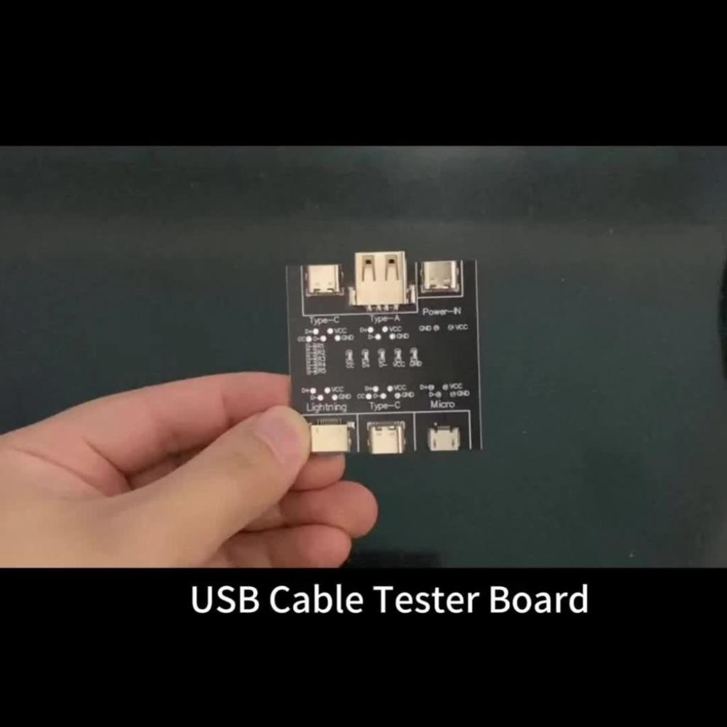 DT3 Compact USB Cable Test Board, Fast Tester For IOS Android Type-C Cable, Portable PCB Module With Protection, Switch And Indicator Light