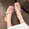 Fashion Spring Summer New Coarse Heel Women's Shoes Simple Comfortable Versatile Daily Single Shoes Butterfly Bow Shoes