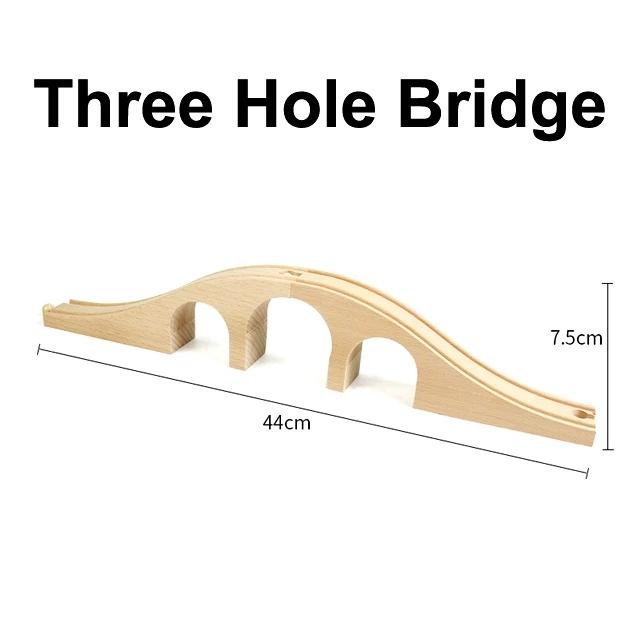 All kinds of Wooden Train Tracks Accessories Beech Wood Railway Tracks Wooden Bridge Tunnel fit for Wood Tracks Toys for Kids