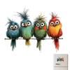 Schattige Vogel PVC Koelkaststickers Set Waterdicht Verwijderbaar Huisdecoratie Decal