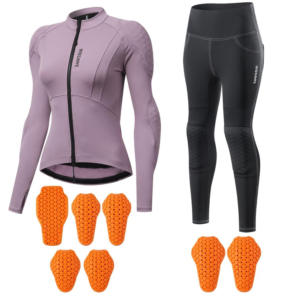 WOSAWE Women's CE-Certified Motocross Slim-Fit Stretch Riding Pants with Soft Pads - Motorcycle Riding Suit