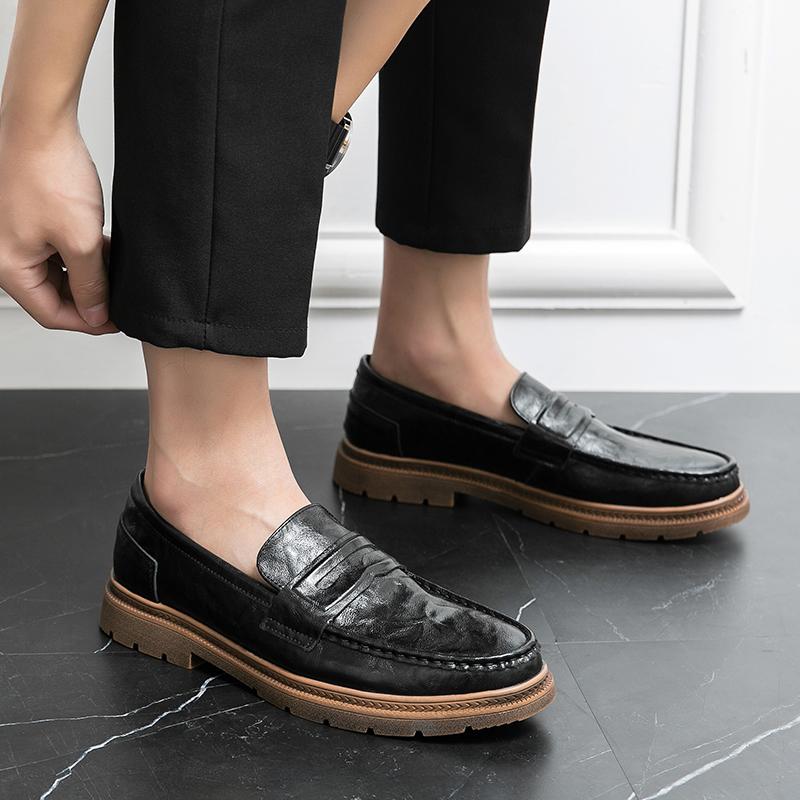 Mode Business Casual spitze Herren Lederschuhe Modisch und bequem Hochzeit Outdoor Freizeit Party Spaziergang Slipper Loafer