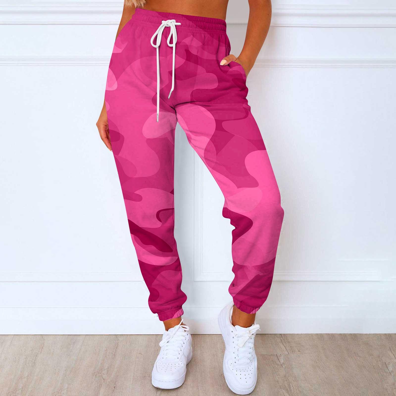 

Жіночі повсякденні модні повсякденні брюки з принтом, світшоти, штани XL червоний