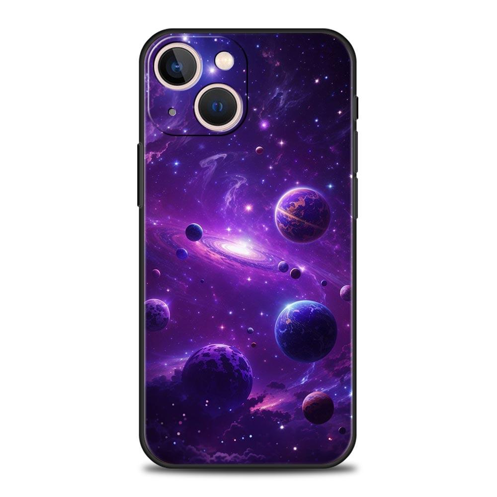 Moon Galaxy Universe Phone Case For iPhone 17 16 15 Pro Max 11 12 13 14 7 8 Plus SE 2020 X XR XS Cover Soft Black