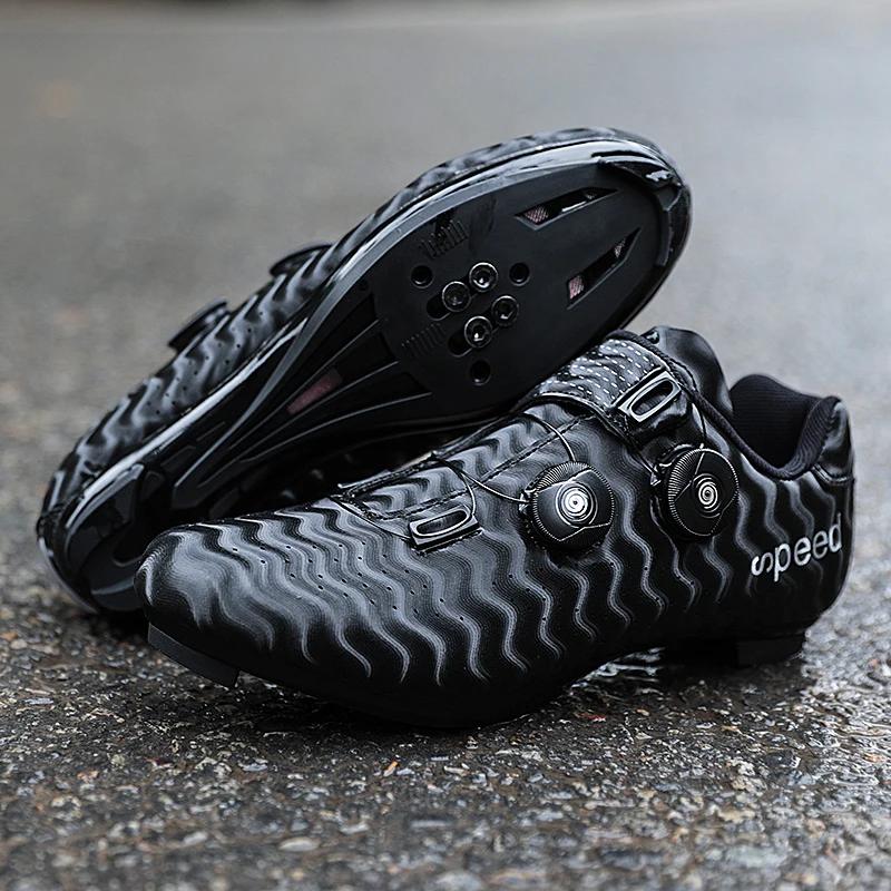 

Men s Cycling Shoes Lightweight And Breathable Road Double Buckle SPD Cycling Shoes Outdoor Road Racing Cycling Sports Shoes 46 чорний