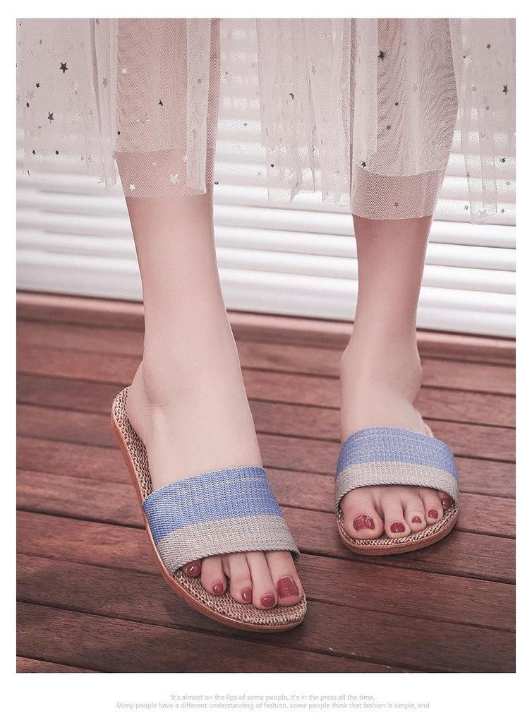 Summer Non-Slip Linen Slippers for Couples - Breathable, Odor-Free Indoor Footwear