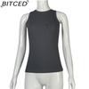 BITCED Women's Summer Solid-Colour Sleeveless Fitted Top