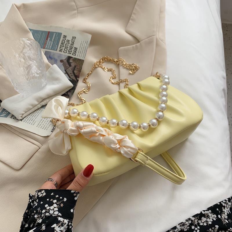 Sense pearl pleated cloud underarm bag niche bag women's fashion trend new summer versatile shoulder messenger bag