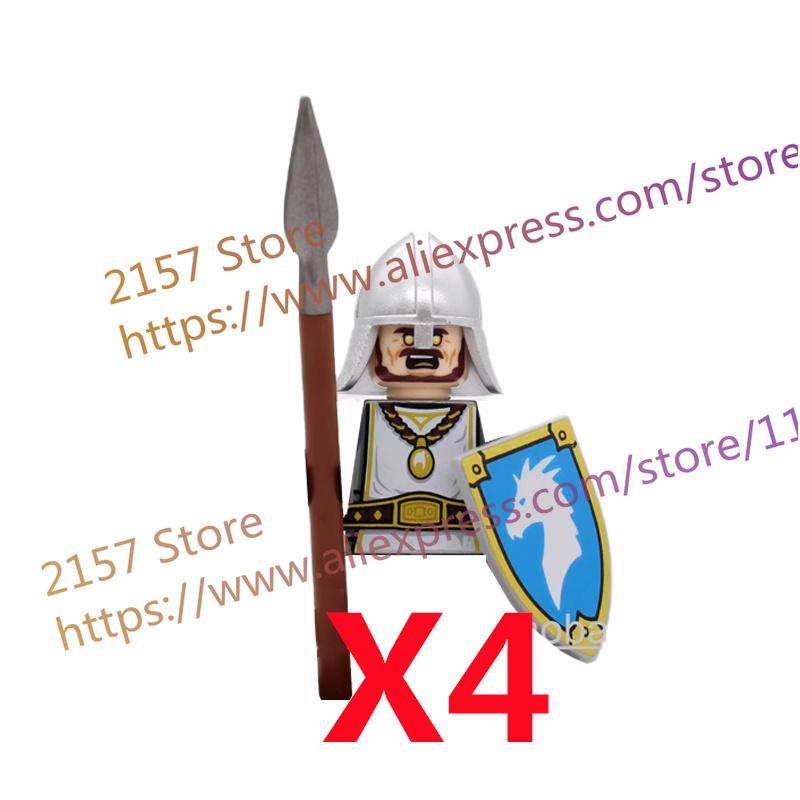 MOC Medieval Figure Building Block Castle Templar Knights Armor Militia Soldiers Gunners Shield Helmet Assembling Brick Toys S26