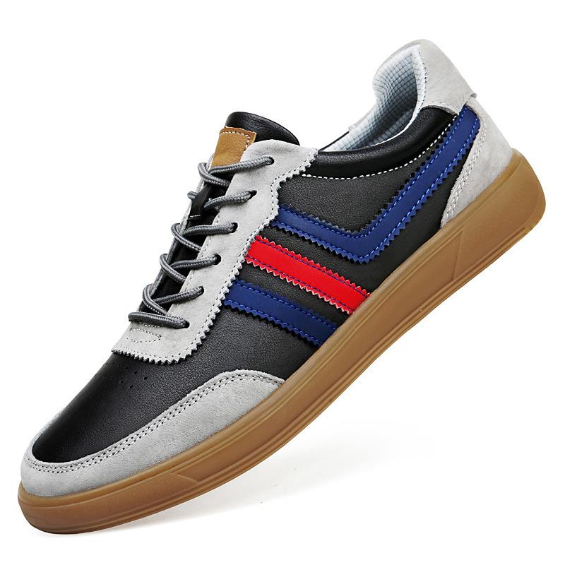 

Inner height increase German training shoes men s new leather board shoes men s beef tendon sole white shoes trendy versatile casual shoes 45