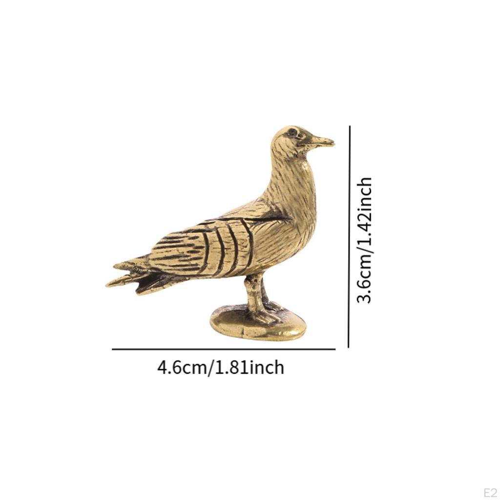Peace Dove Statue Animal Figure Ornament Craft Collectible Brass Figurine Retro for Cabinet Dining