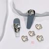 Heart Chain Tassel Alloy Nail Art Jewelry Stickers with Zircon Accents