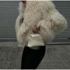 Temperamental Elegant Faux Fur Coat: Solid Color, Long Sleeve, Warm Winter Fashion for Women