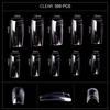 kads 500pcs 10 Sizes Long Square Half Cover False Nail Tips No-Crease Clear Nature White Nail Art Tools Fake Nails Manicure