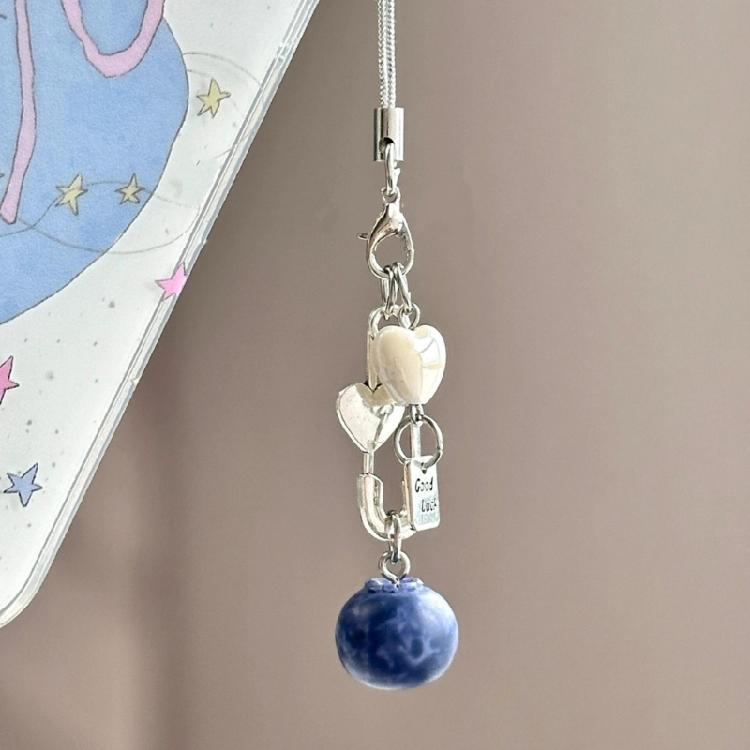 Mobile Safety Strap/Keychain for Commuters Blueberry Pendant Phone Lanyard Women Bag Accessory for Everyday Use