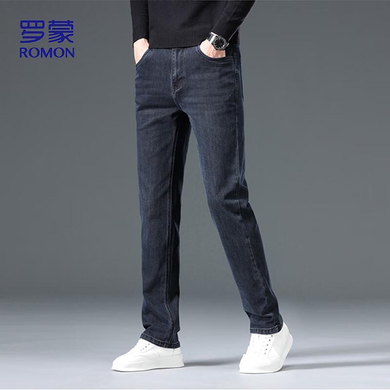 ROMON Men's Business Casual Straight Fit Stretch Jeans