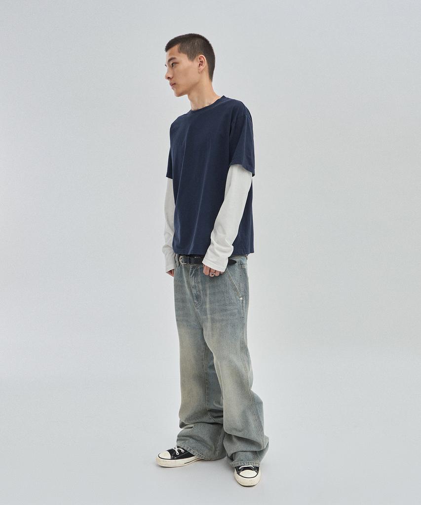 SUADE Color Layered Long Sleeve [Navy]
