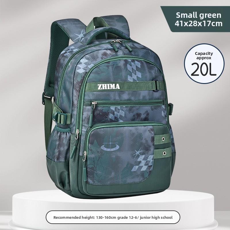 

Sesame Baby Student Backpack With Oxford Fabric For Middle School Teens Green Small