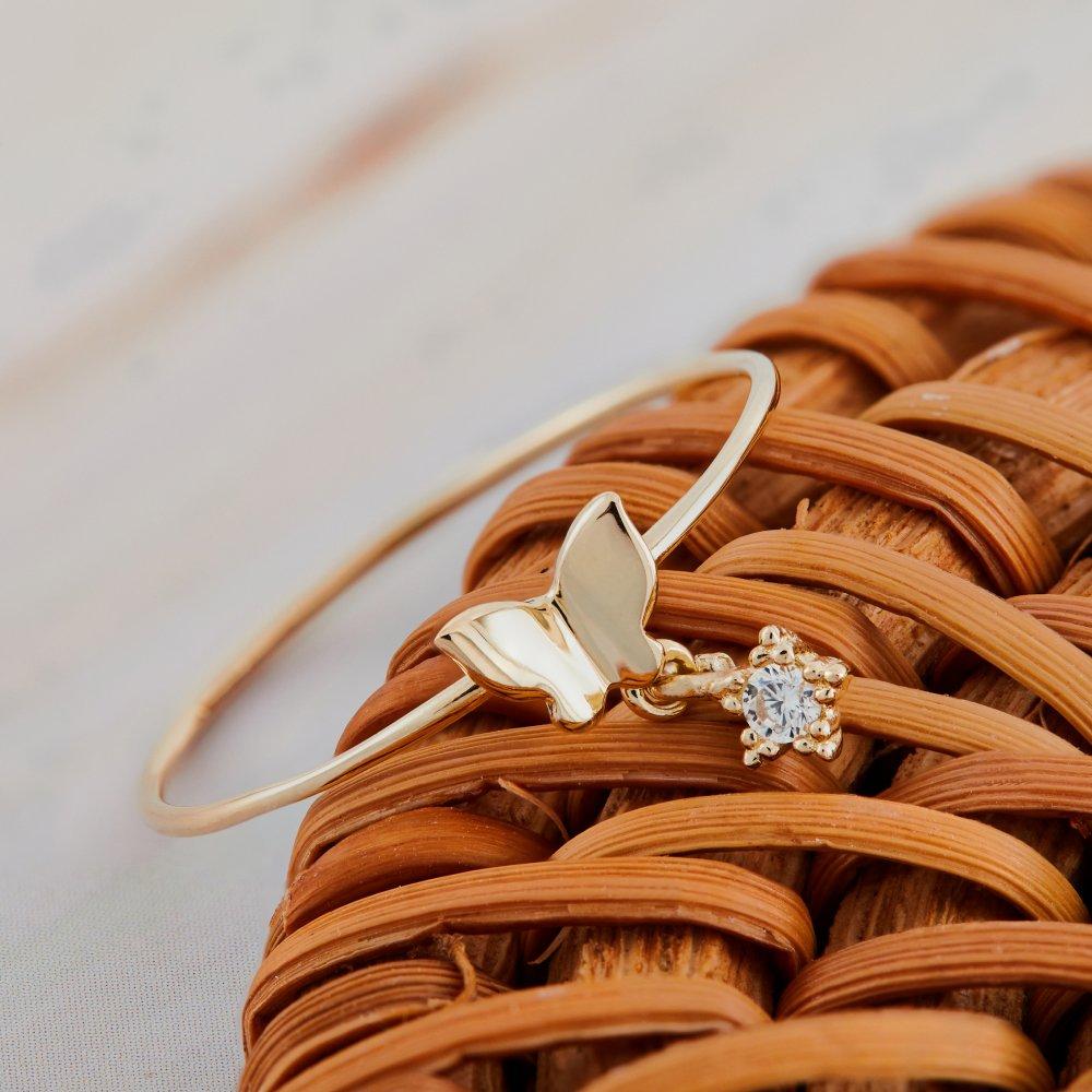 14K Pure Butterfly Miss Ring Gold Thread Ring