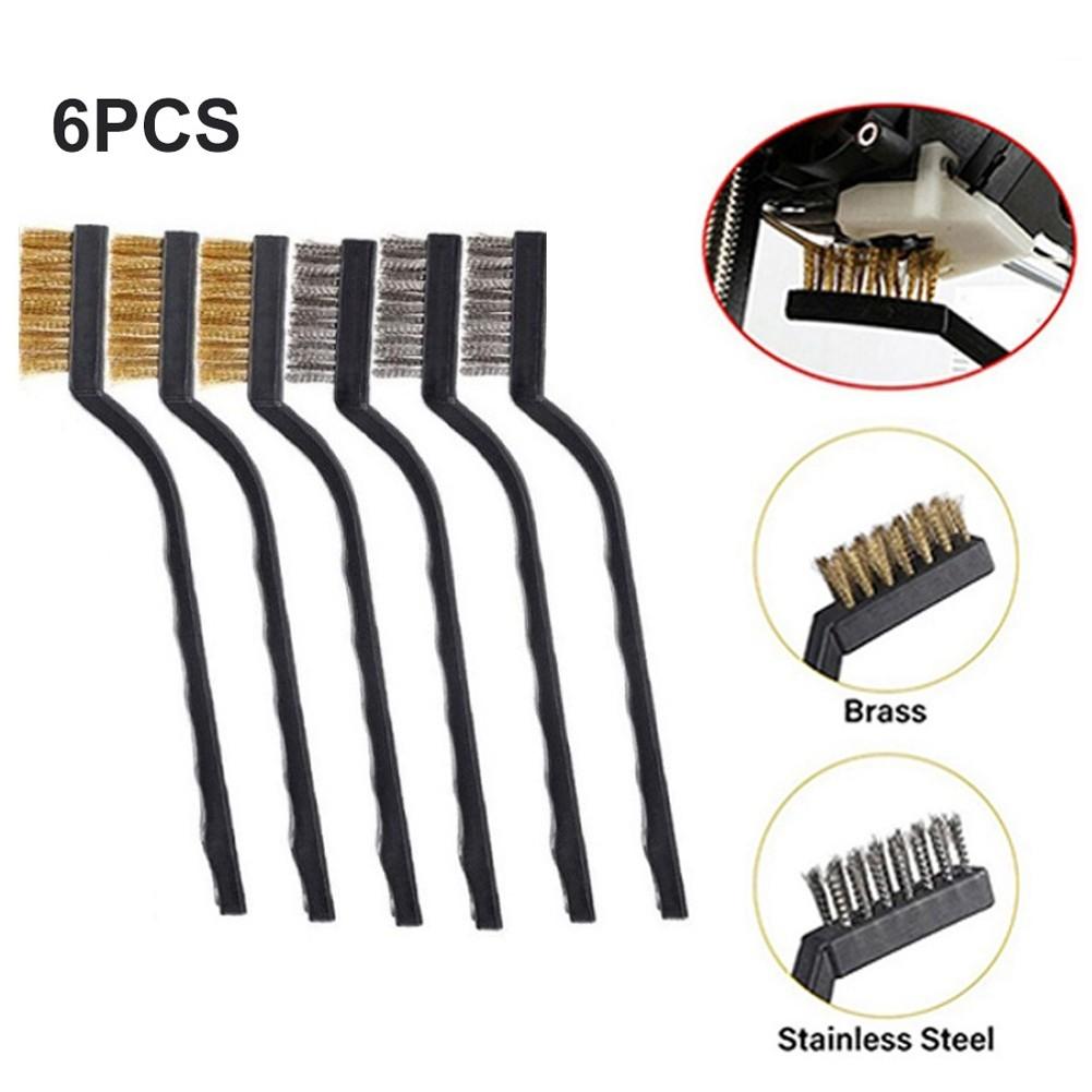 Brass Brushes Nylon Brush Rust Scratch Welding Slag 6pcs/Set
