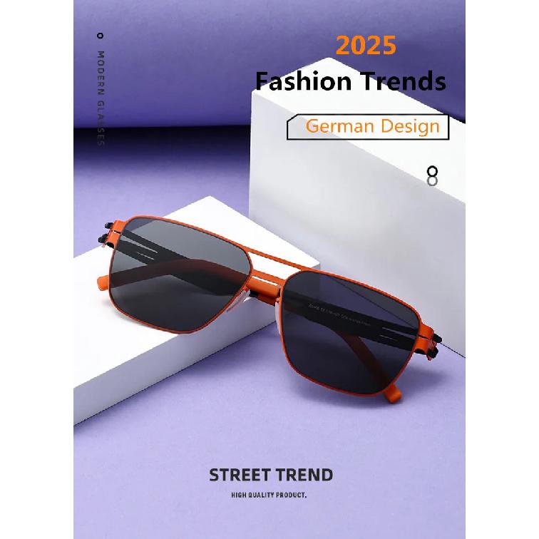 ELIAS-1 Germany Design Sunglasses Men Ultralight Stainless Biological Steel Classic Sunglass Women Outdoor Driving Sun Glasses