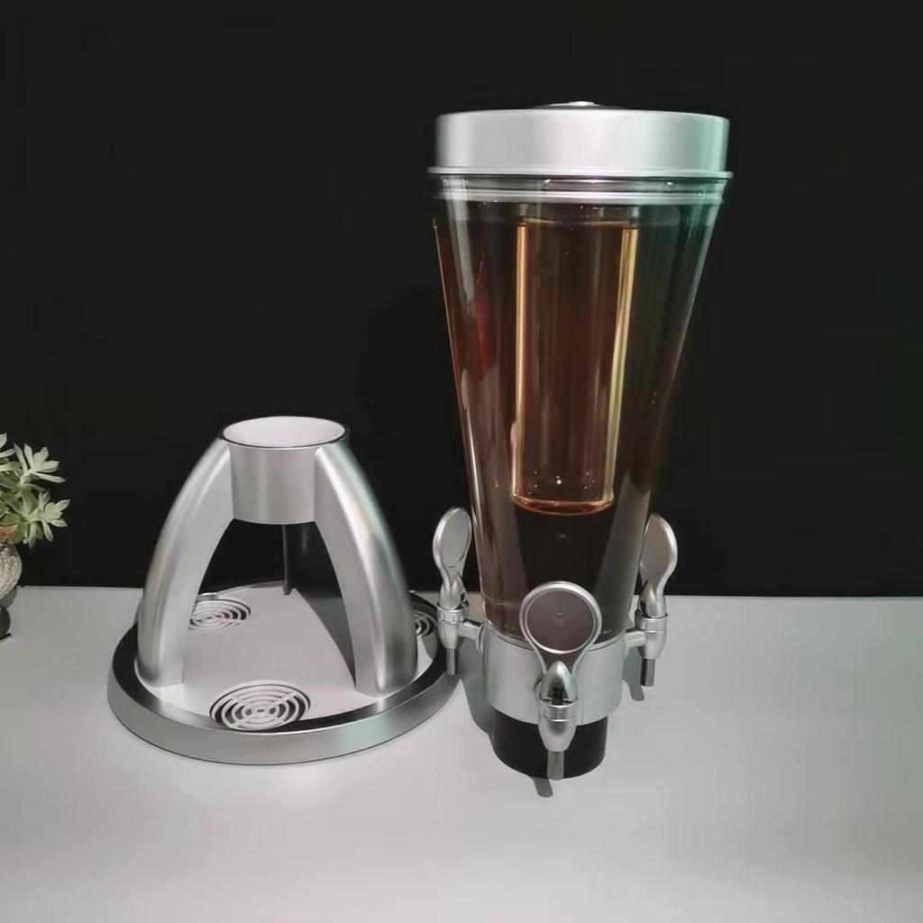 Torre per Birra e Dispenser per Succhi a 3 Rubinetti da 5L per Bar e Locali Notturni