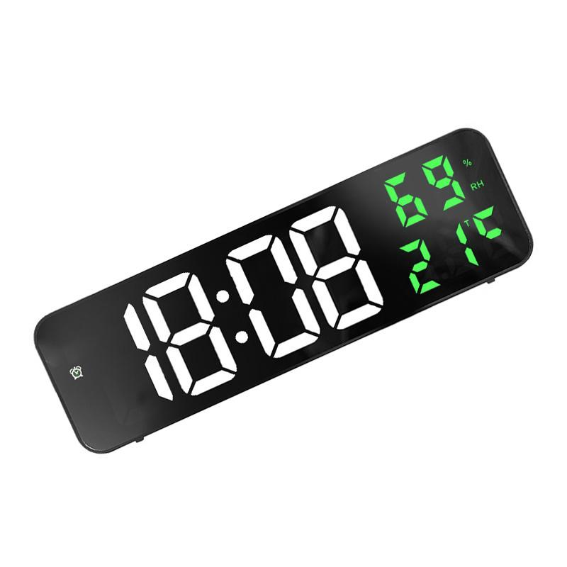 Mirror Large Digital LED Clock Home Electronic Alarm Clock Large Screen Plug In Clock Wall Mounted