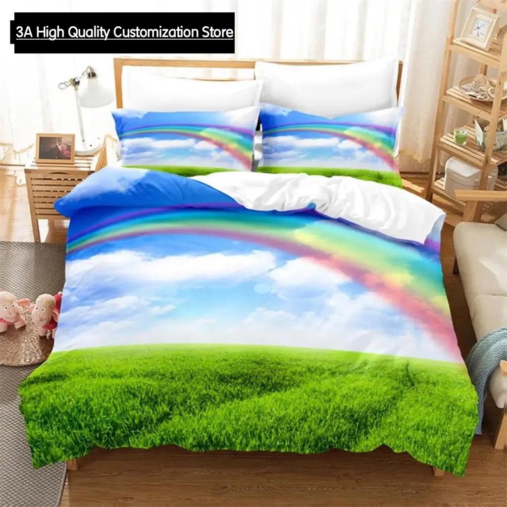 Comforter Blue Sky Scenery Queen Bedding Set Kids Bedding Digital Printing King Size