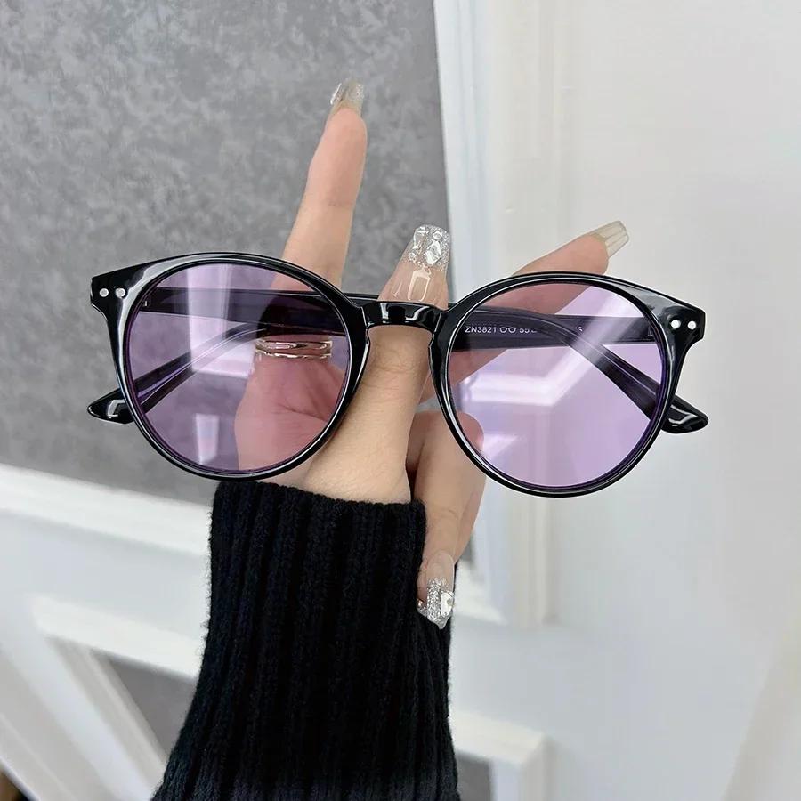 Fashion Plain Oval Sunglasses Men Women Brand Designer Classic Vintage Sun Glasses Male Travel Shades