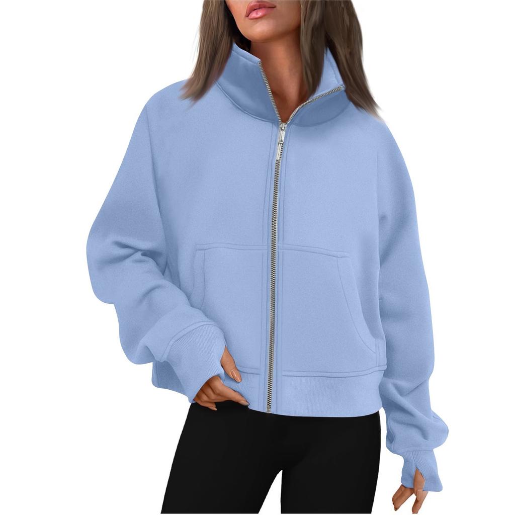 Women's Solid-color Fashionable Long-sleeved Top Coat
