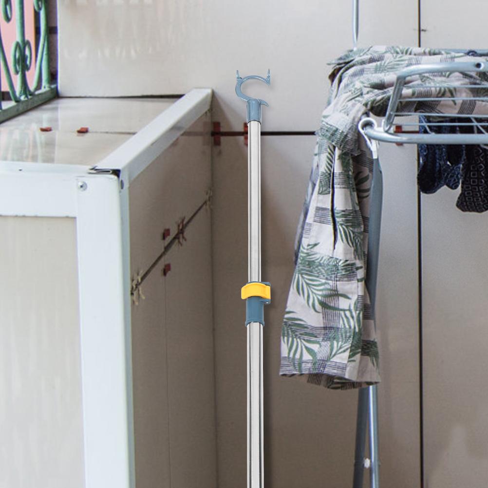 Extendable Retractable Clothesline Rod Telescopic Drying Rack Adjustable Clothes Reaching Pole Balcony Clothesline Home Storage