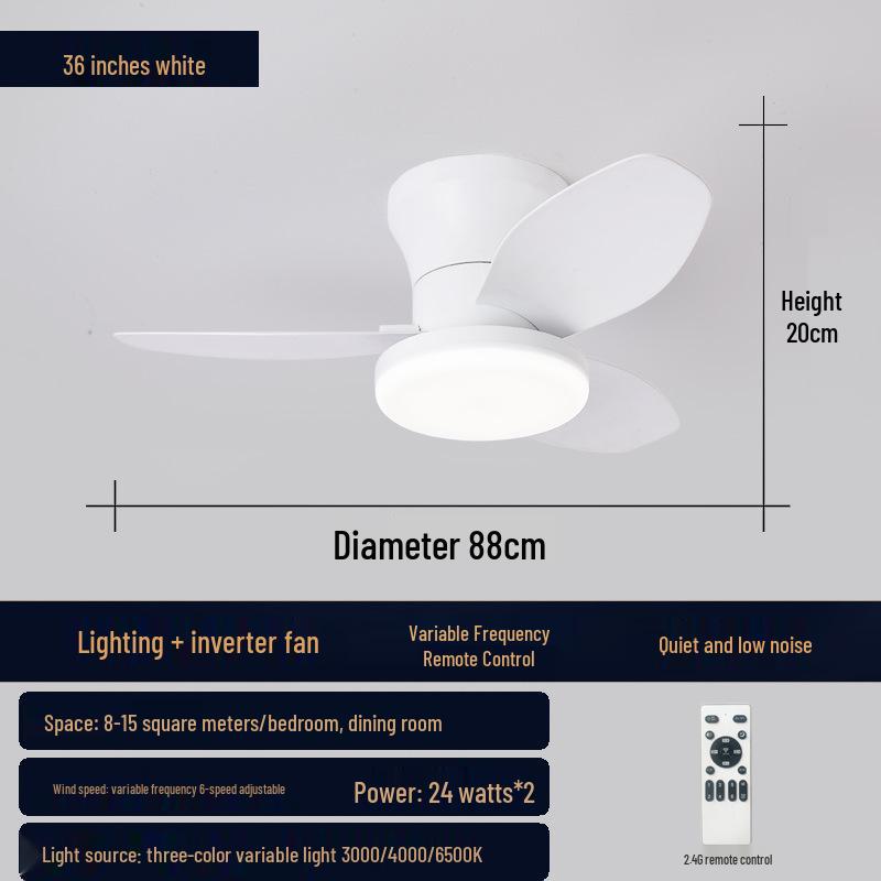 Nordic Ceiling Fan Light for Bedroom & Kids' Room - Stylish Inverter Fan for Small Spaces