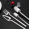 24Pcs Stainless Steel Flatware Cutlery Set Matte Knife Fork Spoon Teaspoon Dining & Kitchen Use Creative Hanging Tableware Set