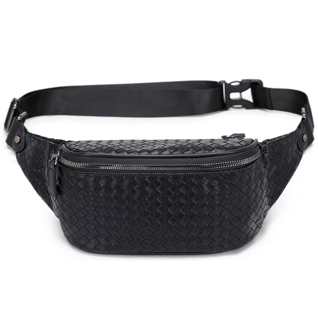 New Slazenger Soft Leather One Shoulder Crossbody Bag, Sling Bag, Fanny Pack Regular Unisex Black SLA8444