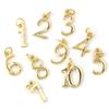 5pcs Brass Charms 18K Gold Plated Number Clear Cubic Zirconia "1-10" Pendants for Man Women Fashion Necklace Jewelry Making