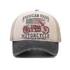 Graffiti Print Baseball Washed Vintage Cap Color-Block Baseball Wide Brim Hat Duckbill Cap Motorcycle Sun Hat All-Match Trendy For Daily