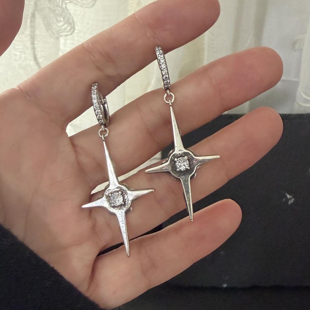 Xiaomi 925 Sterling Silver Vintage Earrings For Women Trendy Simple Firework Zircon Earring Jewelry Prevent Allergy Party Accessories