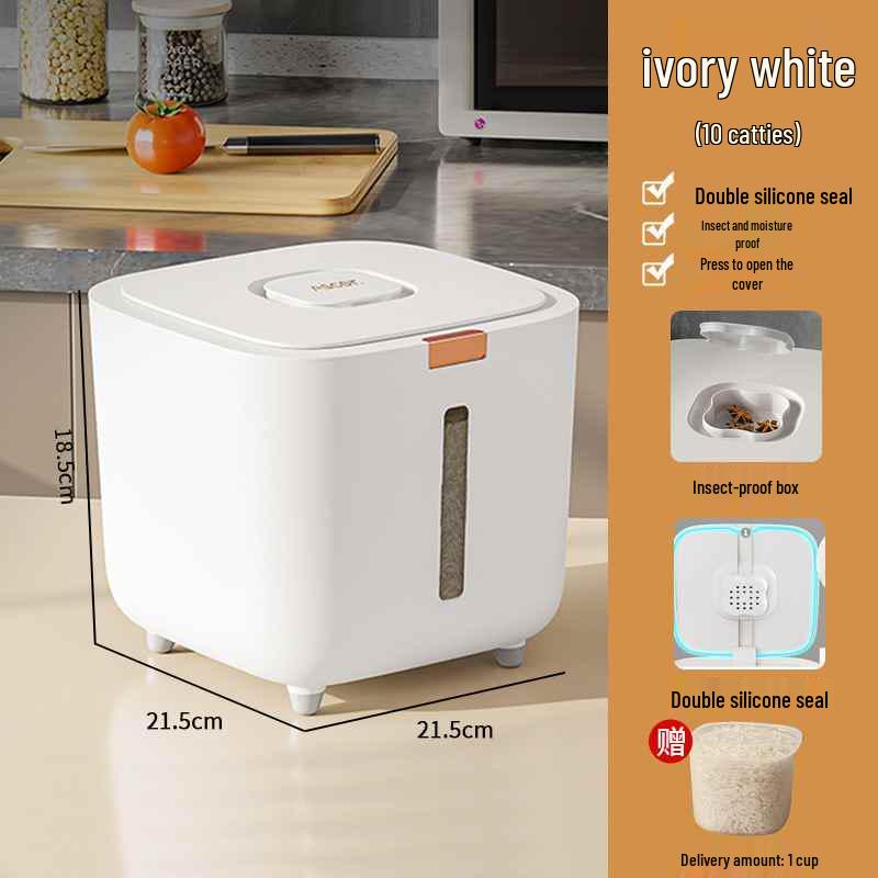 Sealed Insect-Proof Rice Storage Container - Moisture-Proof, Food-Grade Bucket for Rice & Flour.