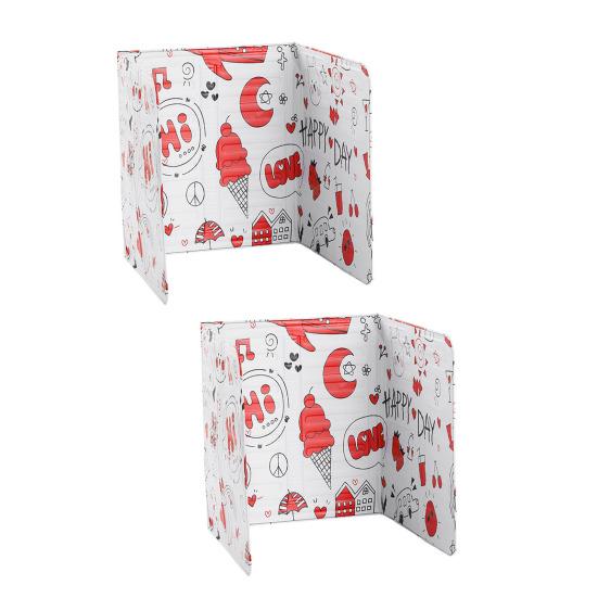 2Pcs 3-Sided Foldable Splatter Guard Aluminum Foil Grease Screen for Stovetop Frying Pan Protects Countertop from Oil Splashes Kitchen Cooking