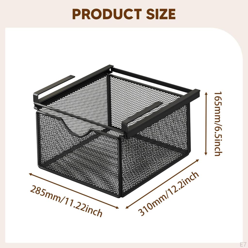 Hanging Pullout Drawer Basket Sliding Under Shelf Coffee Pod Holder Multipurpose Cabinet