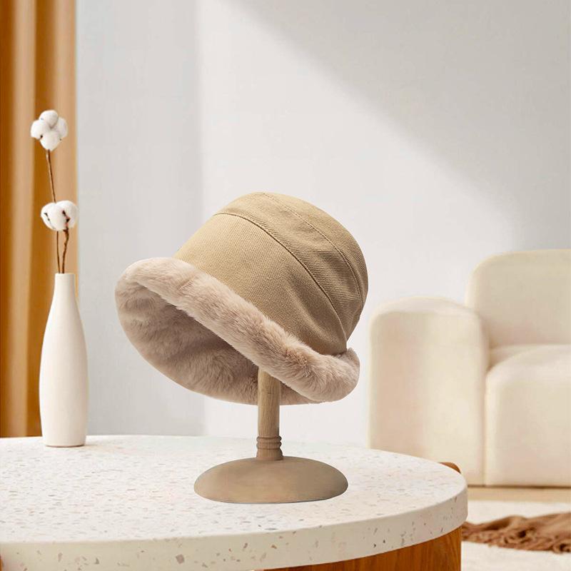 Autumn and Winter Faux Mink Hats for Women High End and Versatile In Winter Plush Fisherman Hats Headwear Warm and Ear Protecting Mongolian Hats