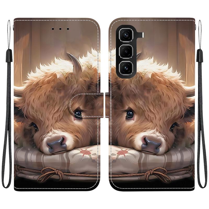 Animal Case Lion Panda Leather Phone Cover For Infinix Hot 50 50i 50Pro Note 50 Pro Plus 4G 5G Wallet Flip Card Magnetic Cases