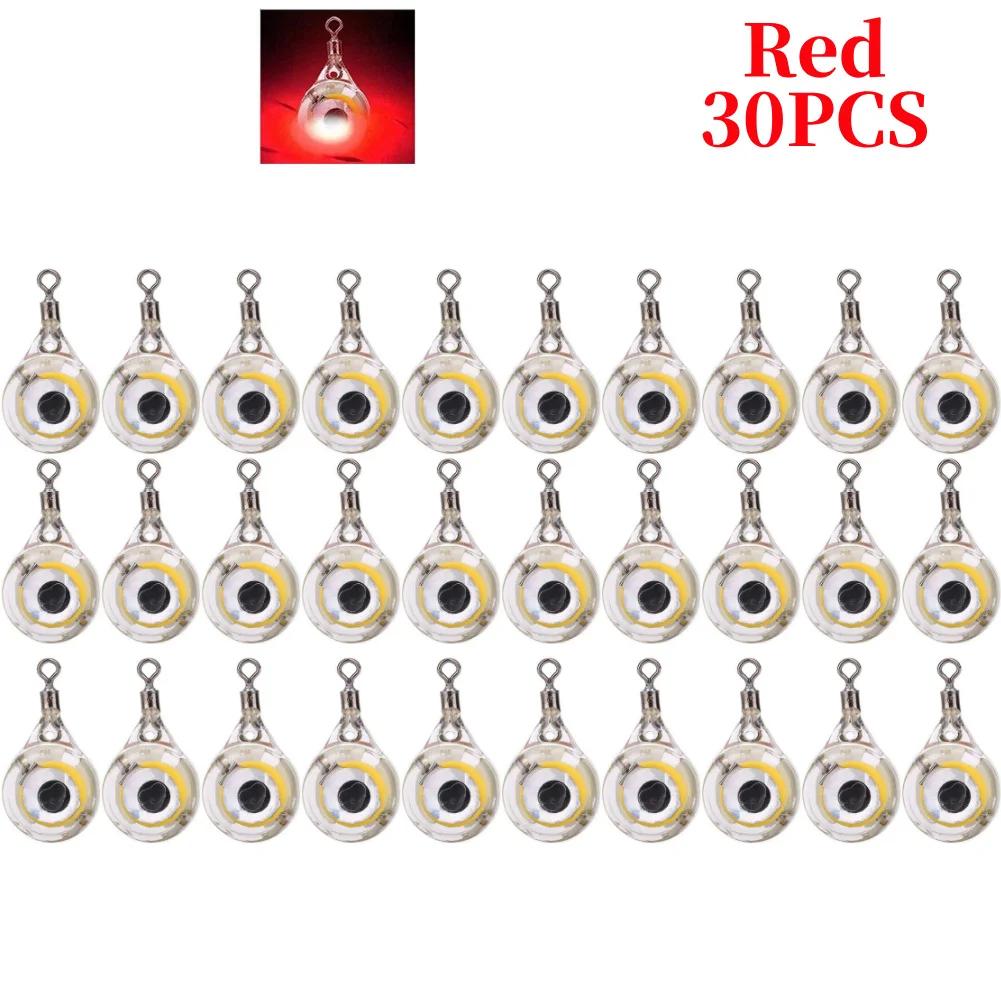 LED Attracting Fish Light Mini Deep Drop Underwater Eye Shape Fishing Squid Fishing Bait Luminous Lure for Attracting Fish