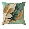 Elegant Green and Gold Leaf PillowcasesLiving Room Sofa Cushion Cover, Soft and Comfortable, Bedroom Room Decoration