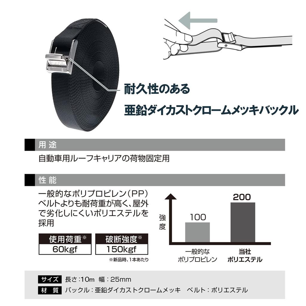 Carmate inno Gesamtlänge IN824 (KARMAT) Hochwertiger Gurt, Hochfester Gurt, 10m,