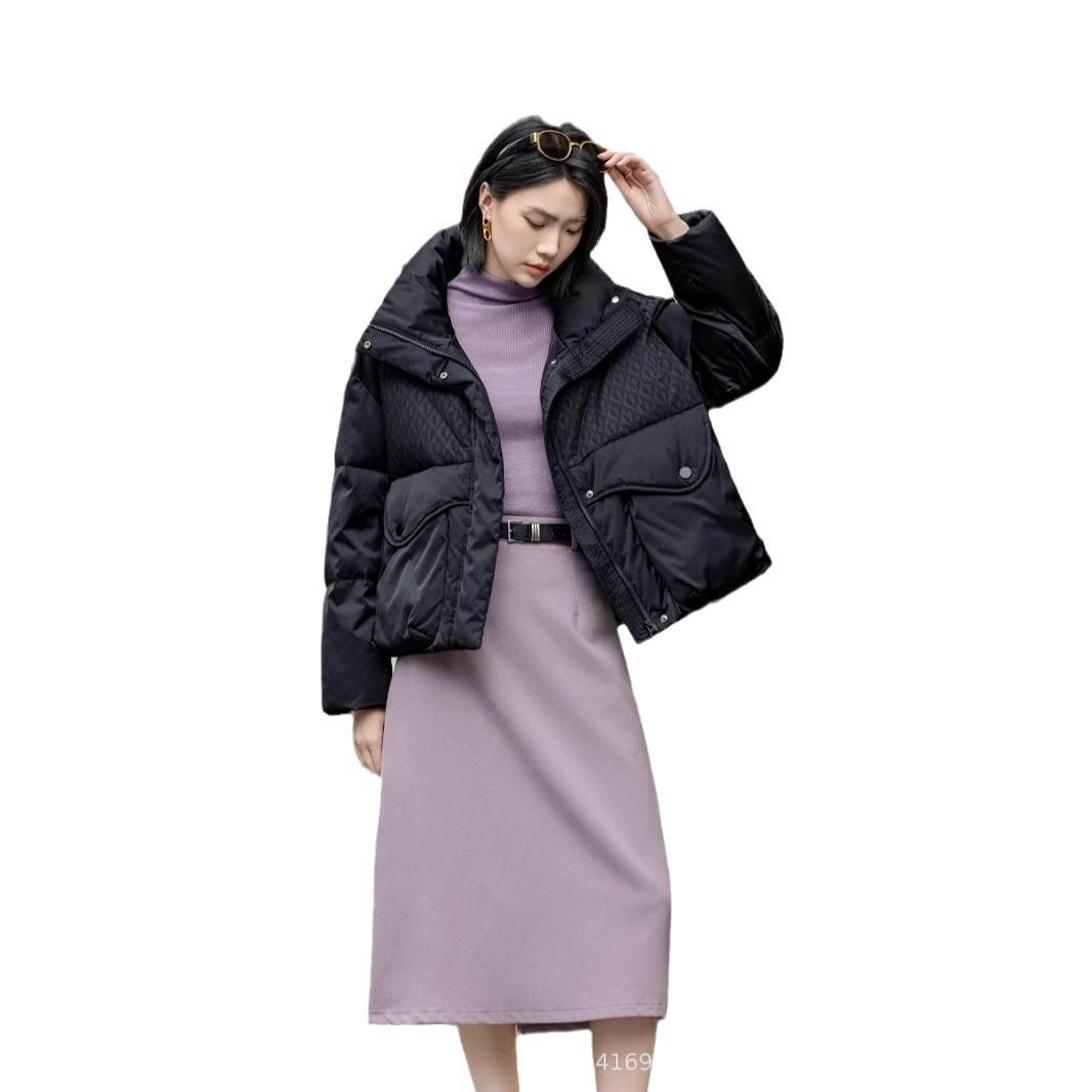 

Женский 2024 Зимний Короткий Пуховик - Лоскутная Верхняя Одежда в Национальном Стиле с Гусиным Пухом L (Recommended for 135-155 lbs)