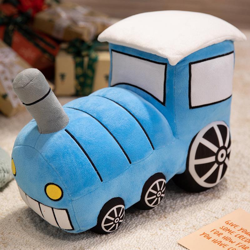 Cartoon Car Doll Plush Toy Train Doll Kindergarten Baby Soothing Rag Doll Birthday Gift