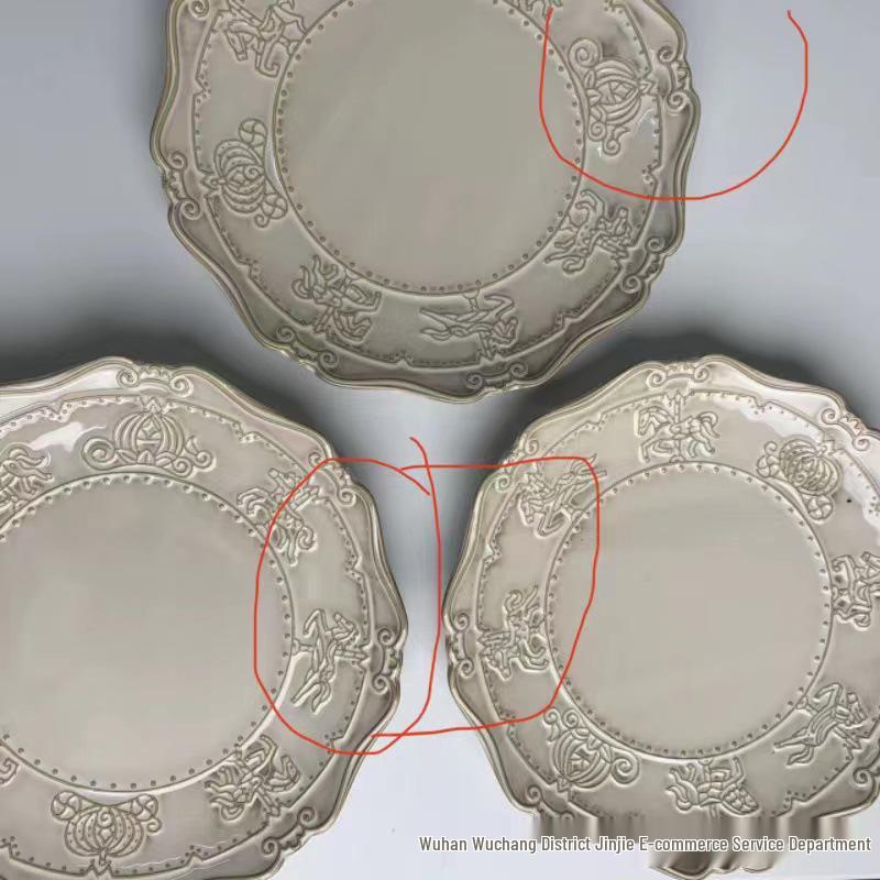 European-Style Embossed French Ceramic Tableware Set: Dinner, Soup, Bowl & Vegetable Plates, Saucers